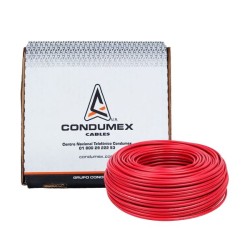 Caja de 100 M., cable rojo THW, calibre 6, 100% cobre. CTHW-6R Condumex