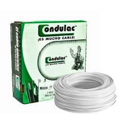 Caja de 100 M., cable blanco THW, calibre 6, 100% cobre Condulac