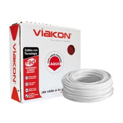 Caja 100 m Cable Eléctrico Blanco Calibre 8 100% Cobre Viakon