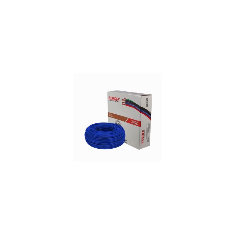 Caja de 100 M., cable azul THW, calibre 14, 100% cobre. CTHW-10AZ Kobrex