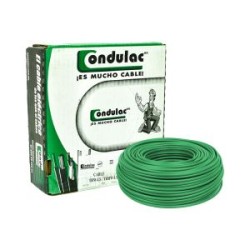 Caja de 100 M., cable verde THW, calibre 18, 100% cobre Condulac