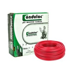 Caja de 100 M., cable rojo THW, calibre 18 Awg, 100% cobre Condulac