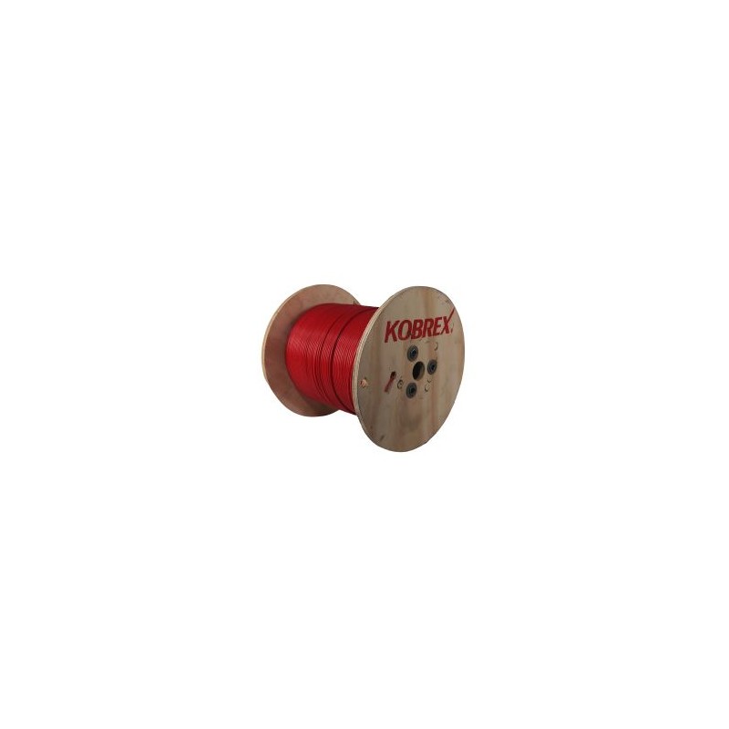 Carrete 1,000 M., cable rojo THW, calibre 10, 99.9% cobre. Kobrex