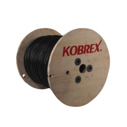 Carrete 1,000 M., cable negro THW, calibre 10, 99.9% cobre. Kobrex