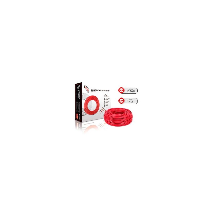 Caja 100 m de Cable Rojo THW Calibre 16 AWG 100% Cobre IUSA