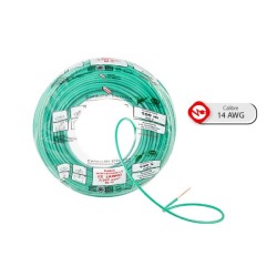 Bolsa de 50m de Cable THW, Calibre 14 AWG, 100% Cobre, Verde, CTHW-14V-B50 IUSA