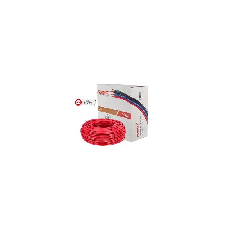 Caja 100 Mts. Cable Rojo Cal. 12 Awg Kobrex Vinikob 100% Cobre