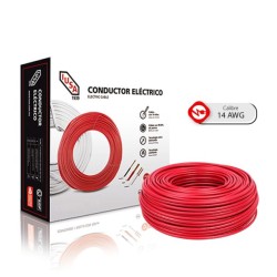 Caja 100 Mts Cable Iusa Rojo Thw Cal 14 Awg 100%cobre